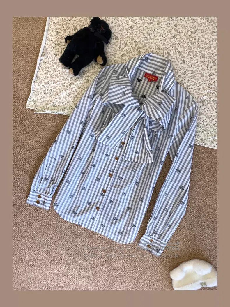 Vivienne Westwood Vivienne Westwood Striped shirt long-sleeved shirt bow tie Size M / US 6-8 / IT 42-44 - 1 Thumbnail