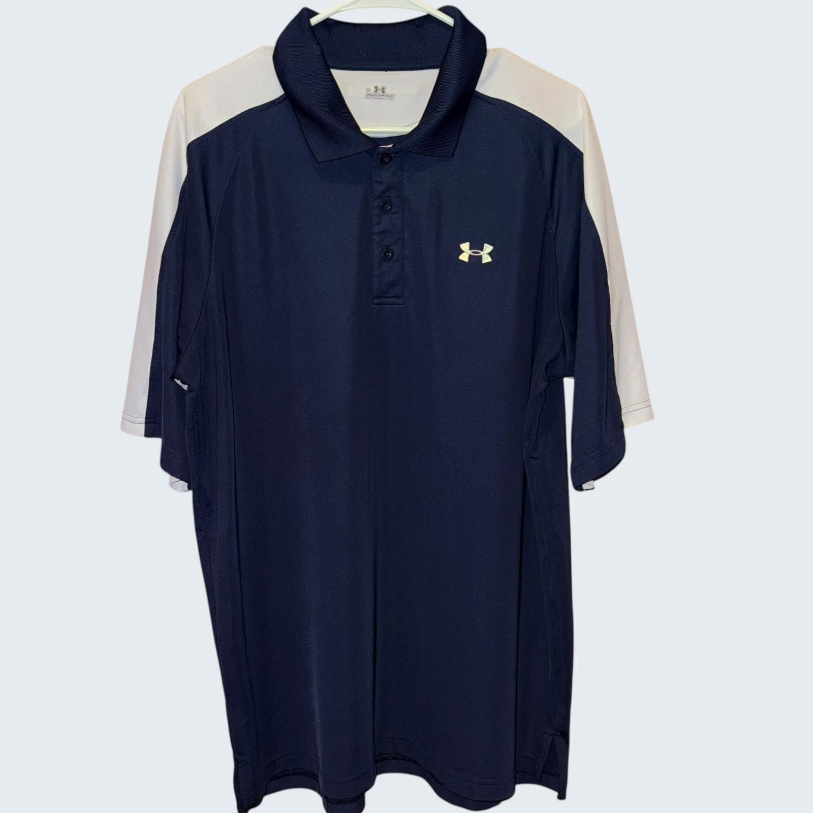 Under Armour Under Armour Mens XL Navy Blue Short Sleeve Golf Polo Shirt Size US XL / EU 56 / 4 - 1 Thumbnail