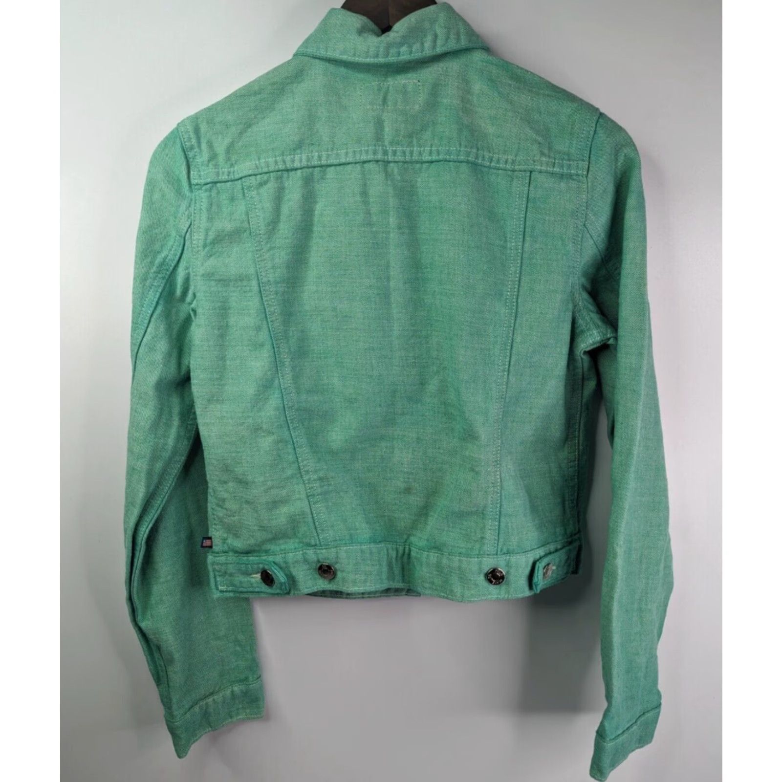 Polo Ralph Lauren VINTAGE Polo Ralph Lauren Jacket Denim Green Polo Jeans Saturday Size M Women Junior Adult? Size 32" / US 10 / IT 46 - 4 Thumbnail