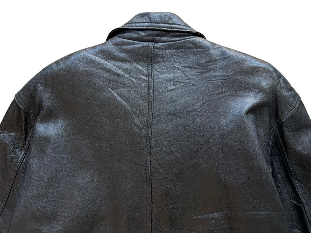 Vintage Vintage 90s Men’s Robo Black Leather Coat Jacket Size US L / EU 52-54 / 3 - 5 Thumbnail