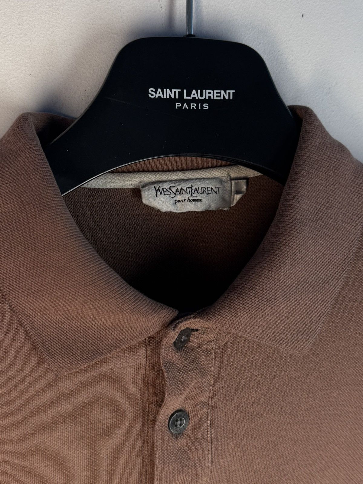 Yves Saint Laurent Brown YSL Polo Shirt YSL Tee Beige YSL Shirt Size US L / EU 52-54 / 3 - 7 Thumbnail