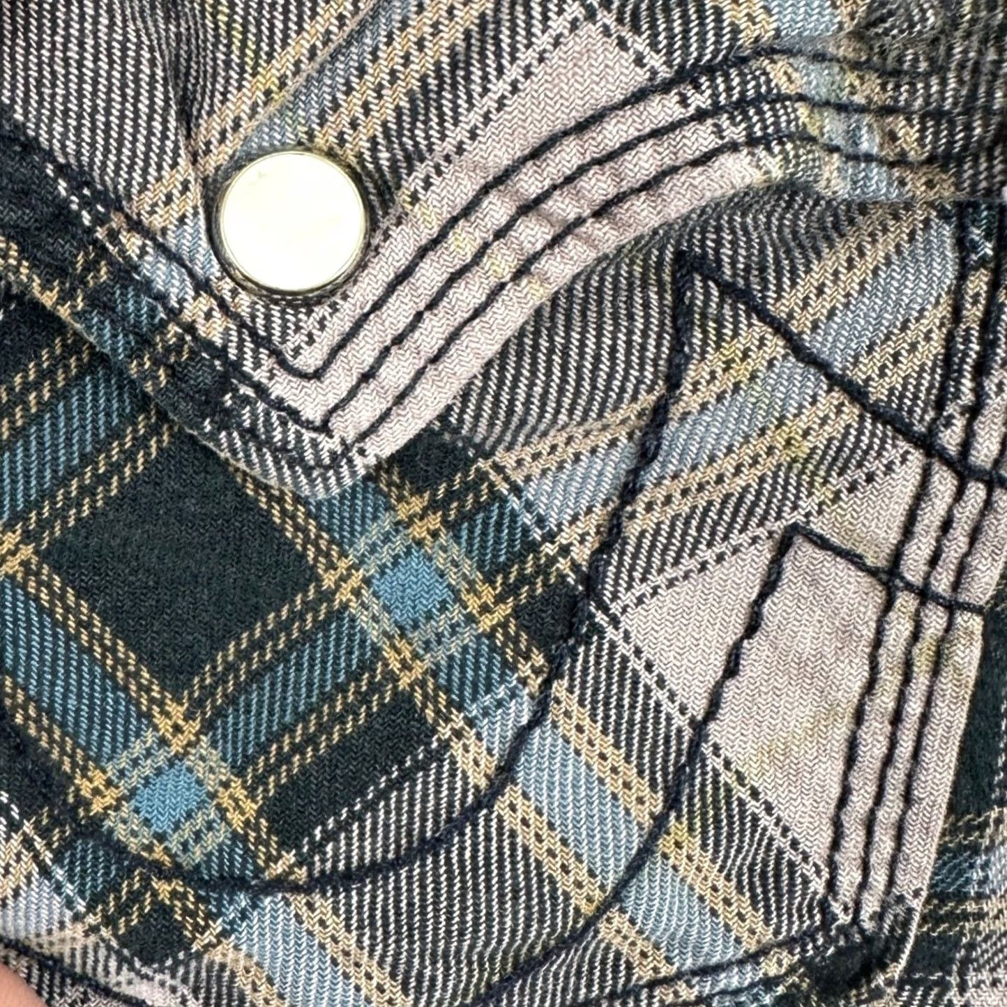 True Religion VINTAGE True Religion Shirt Mens Western Pink Blue Pearl Snap Button Flap Pocket Plaid Long Sleeve Cotton Button-Up M Size US M / EU 48-50 / 2 - 6 Thumbnail
