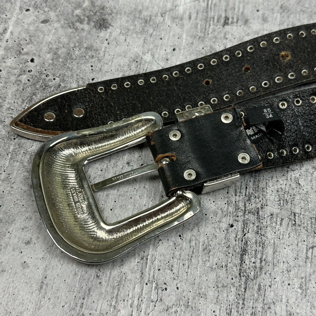 Vintage Vintage Italy 90s Nanni Leather Belt Y2K Style Size 34 - 9 Thumbnail