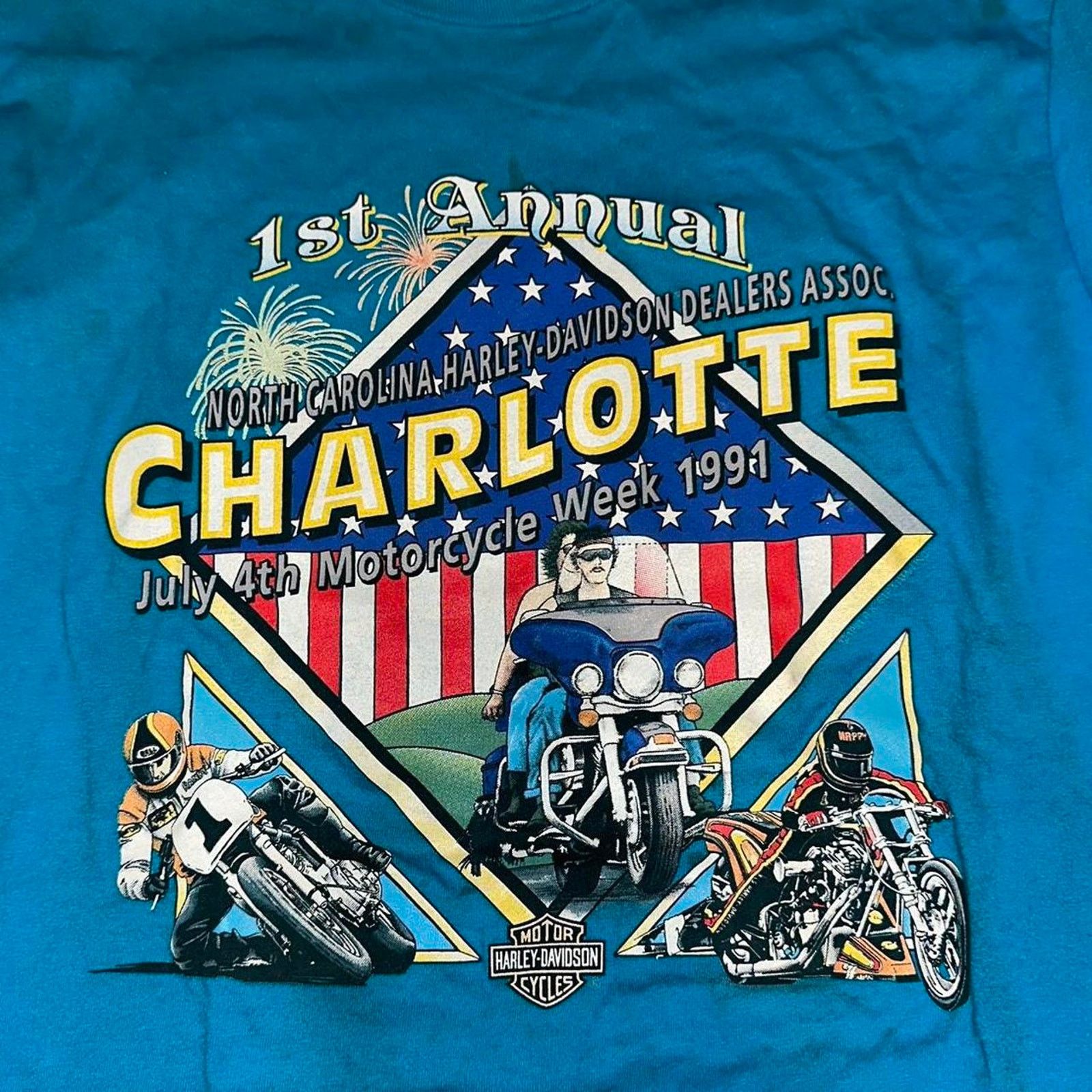 Harley Davidson × Vintage Vintage 1991 Single Stitch Harley Davidson Motorcycle Week L Size US L / EU 52-54 / 3 - 3 Thumbnail