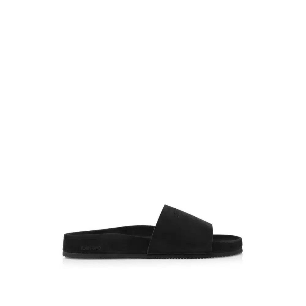 Tom Ford o1loc1c0226 J1533 Size: 12 TF / Suede Wicklow Sandals Black Size US 12 / EU 45 - 1 Thumbnail