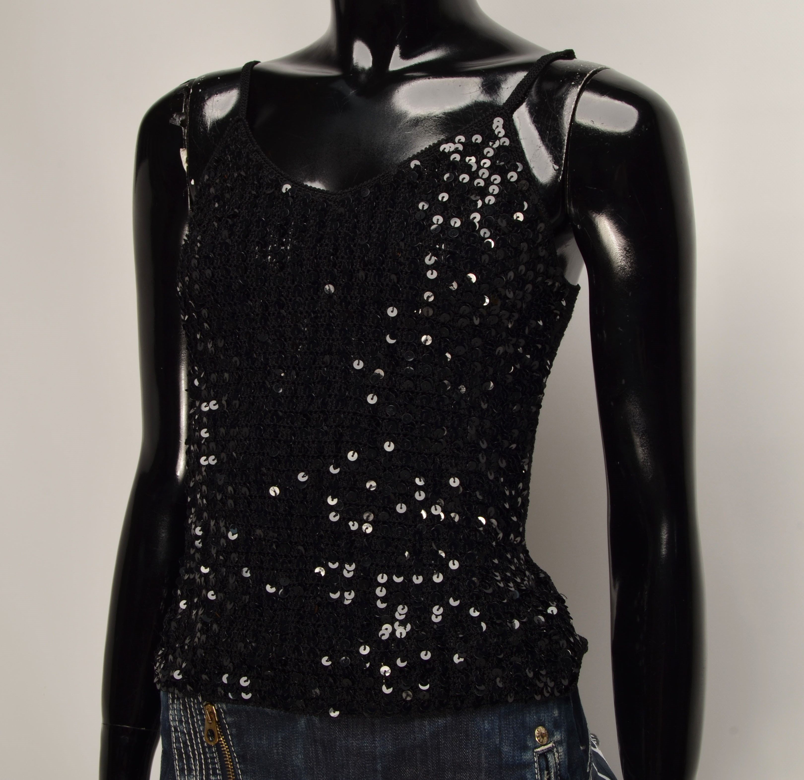 Designer × Vintage Vintage Y2K Grunge Crochet Sequin Beaded Top Size S / US 4 / IT 40 - 2 Thumbnail