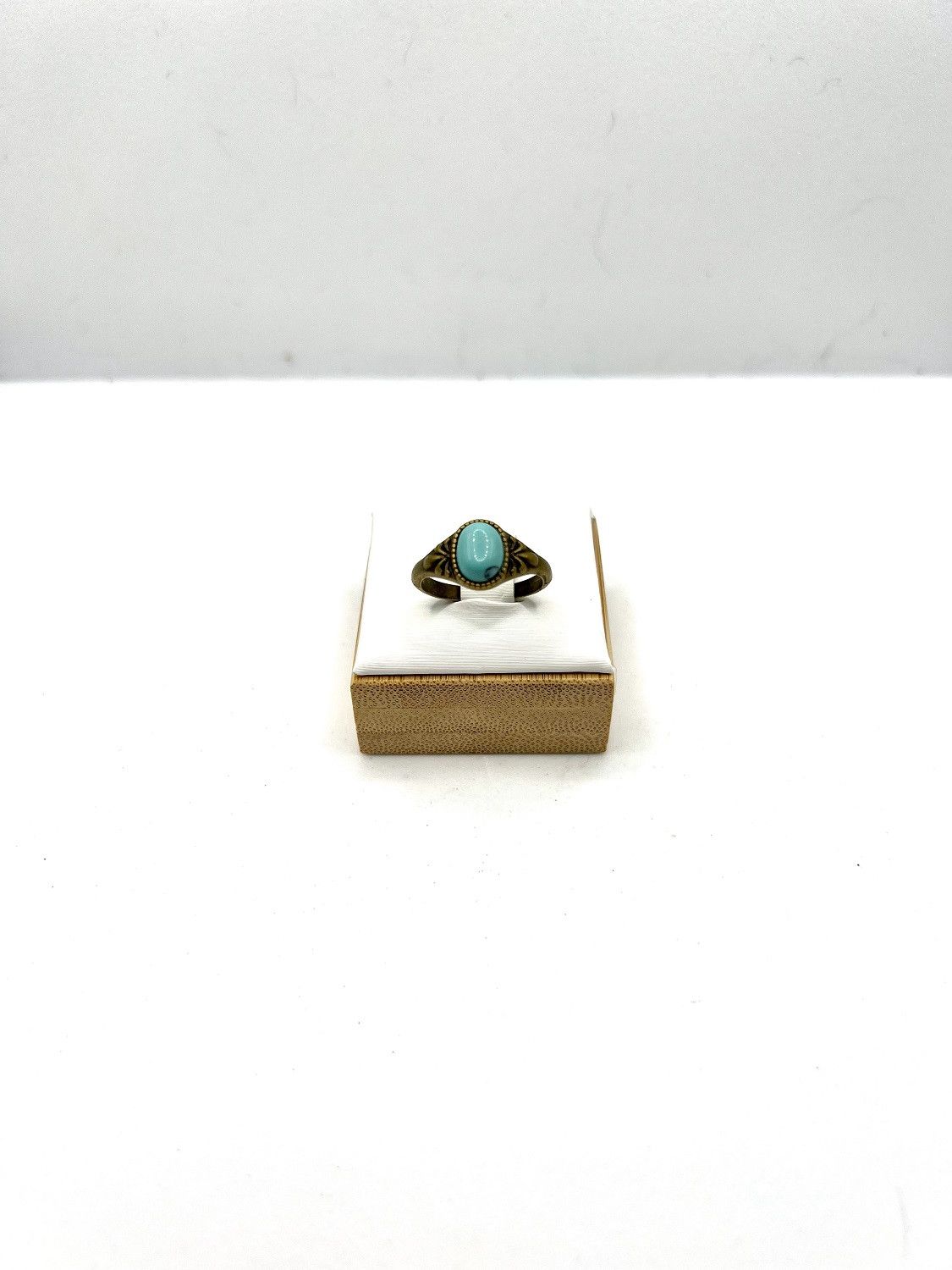 Handmade Blue Turquoise bronze ring - size 6 Size ONE SIZE - 1 Thumbnail