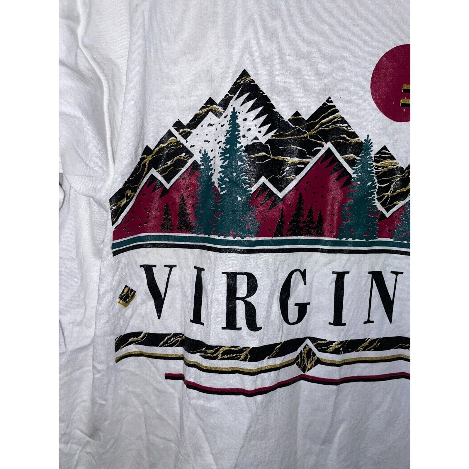 Jerzees VTG Test Print Shirt Virginia Montana Fish Trout White Tee Size US L / EU 52-54 / 3 - 2 Thumbnail