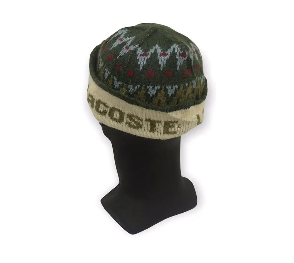 Lacoste × Vintage Lacoste Fullprint Beanie Hat Size ONE SIZE - 2 Thumbnail