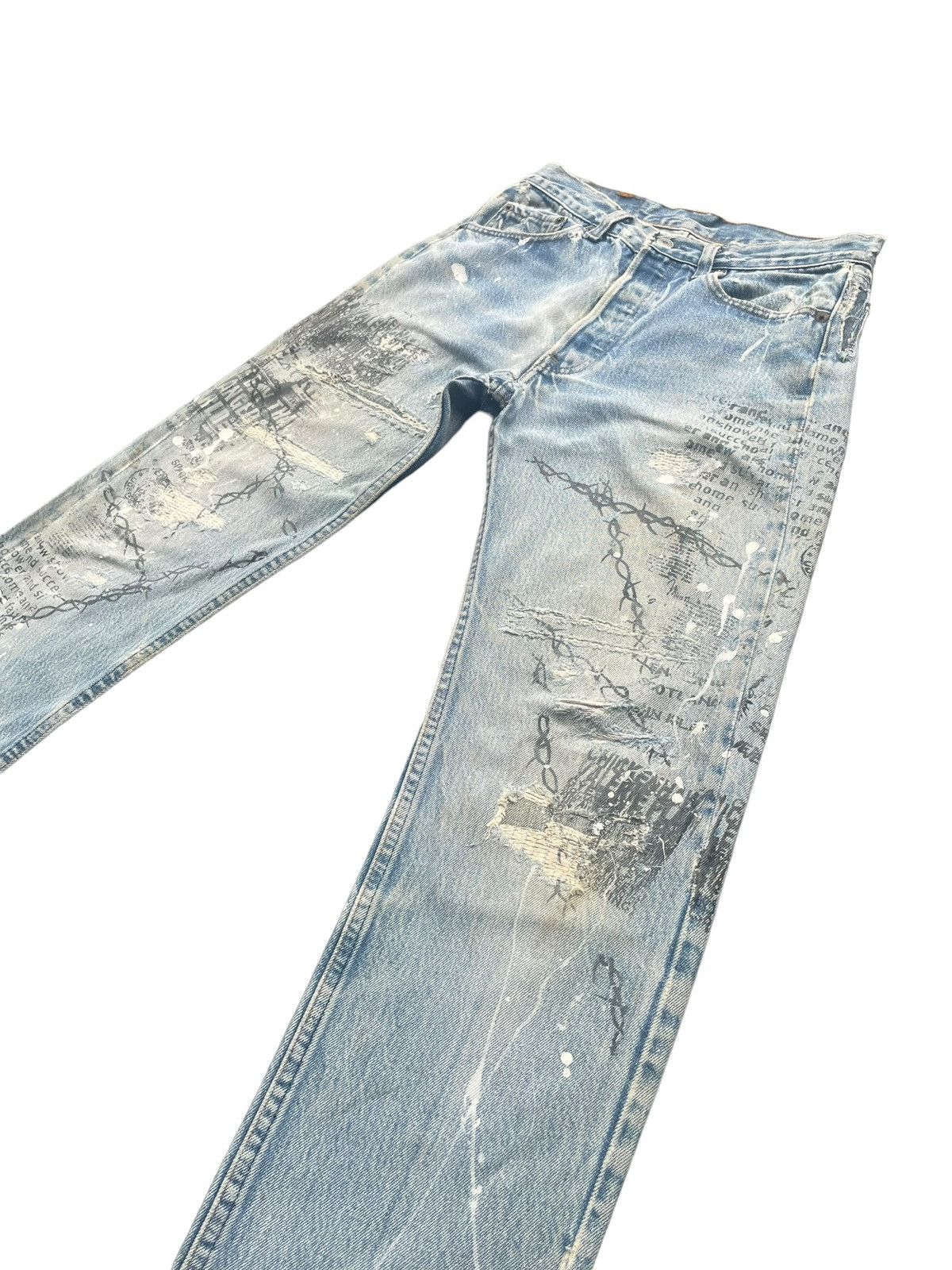 Levi's Vintage 80’s Levis 501 e Usa Distresed Denim Size US 29 - 2 Thumbnail
