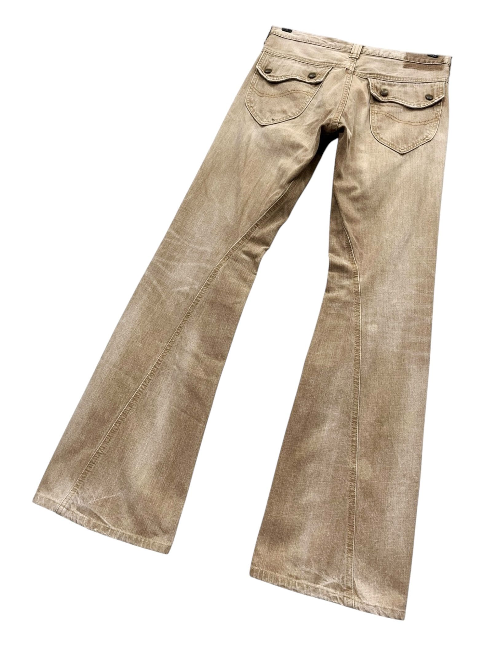 Lee FYE🔥MR LEE RIDERS Off Brown Twist Leg Flare Denim Jeans Size US 28 / EU 44 - 5 Thumbnail