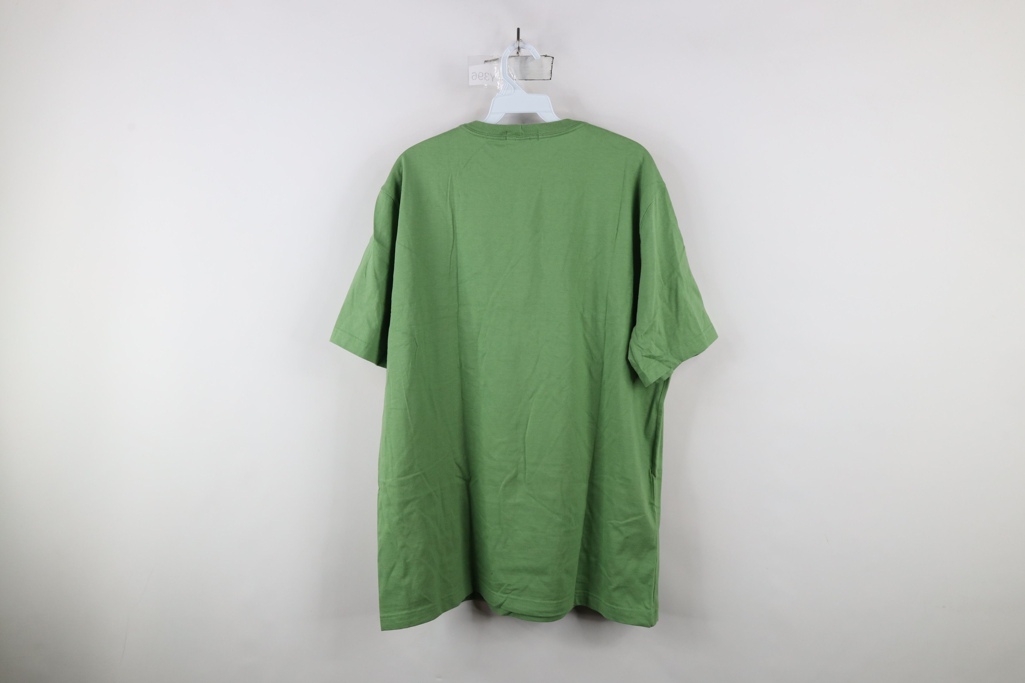 Lands' End × Vintage Vintage 90s Lands End Blank Cotton Pocket T-Shirt Lime Green Size US L / EU 52-54 / 3 - 7 Thumbnail