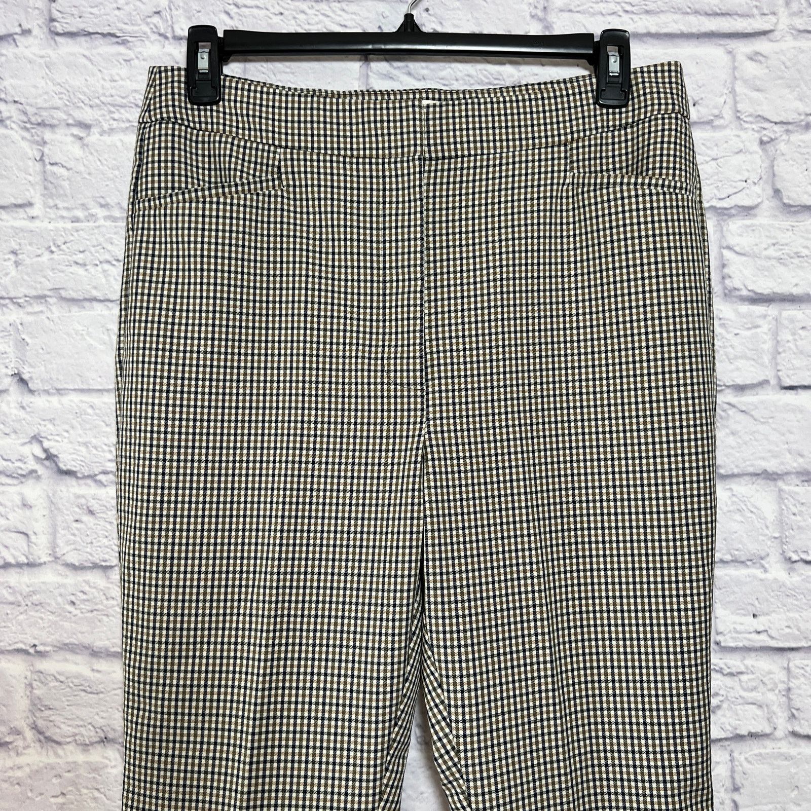 Anthropologie Anthropologie Maeve Gingham Kick Flare Pants Brown Size 14 Size 36" / US 14 / IT 50 - 6 Thumbnail