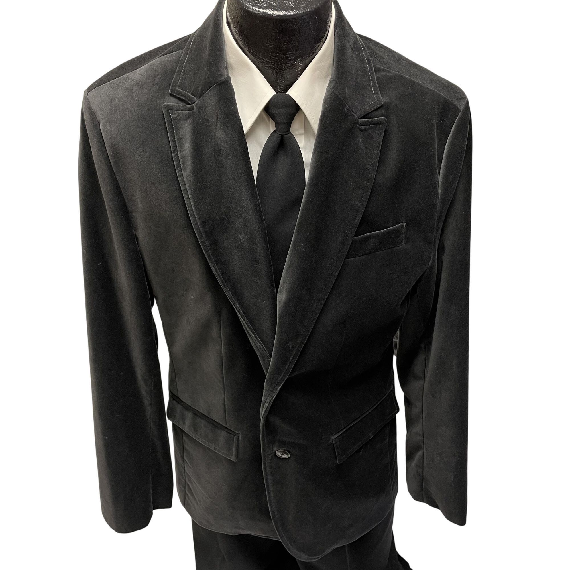 Cole Haan Kenneth Cole Reaction Charcoal Tux Sport Coat VELVET Tux Size 42R - 1 Thumbnail