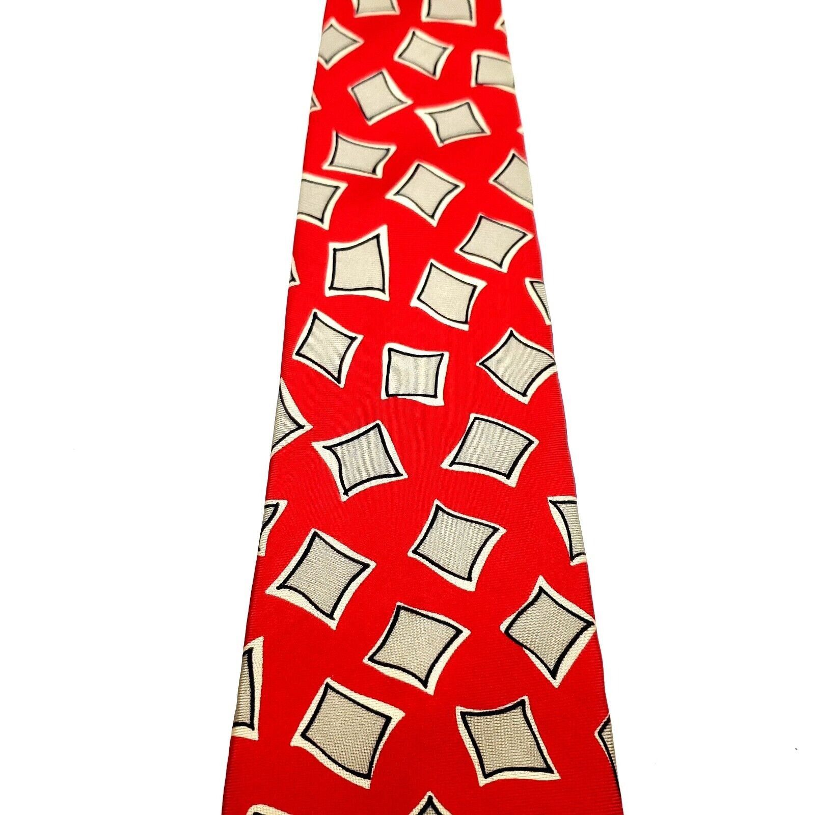 Vintage Mallards Silk Tie Red Print Geometric Size ONE SIZE - 2 Thumbnail