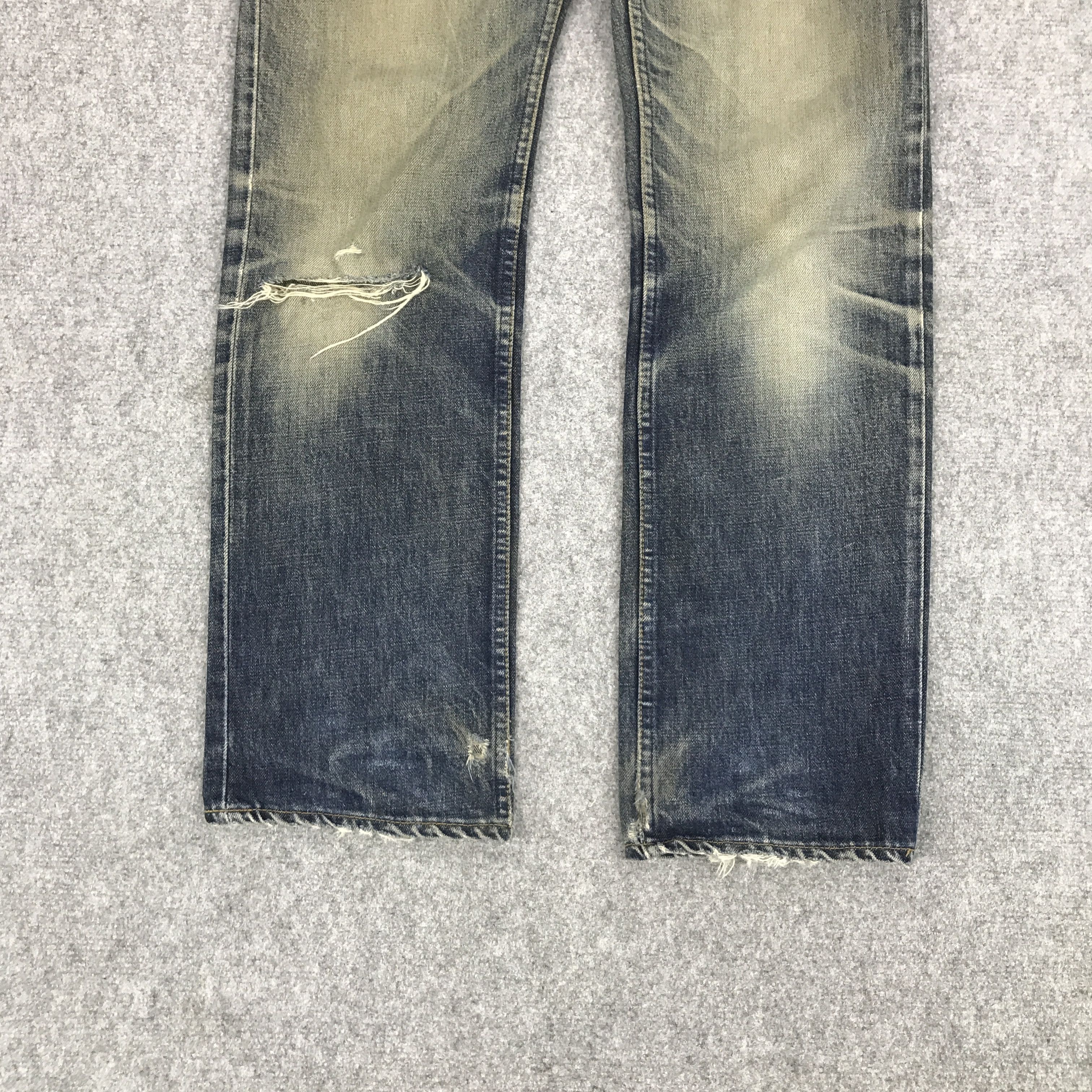 Helmut Lang 1998 HELMUT LANG DISTRESSED DENIM PANTS Size US 30 / EU 46 - 3 Thumbnail