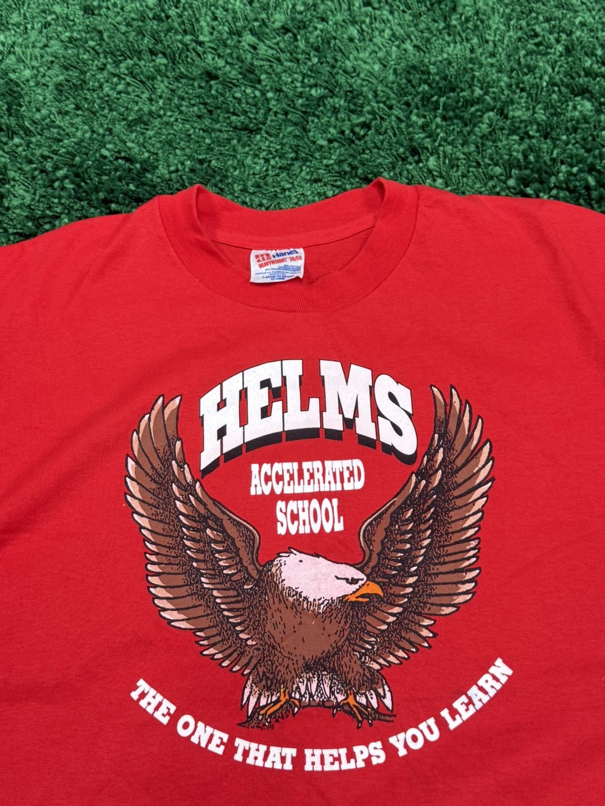 Hanes × Vintage Vintage Hanes Beefy Eagle Accelerated School Tee 2XL XXL Red Size US XXL / EU 58 / 5 - 3 Thumbnail