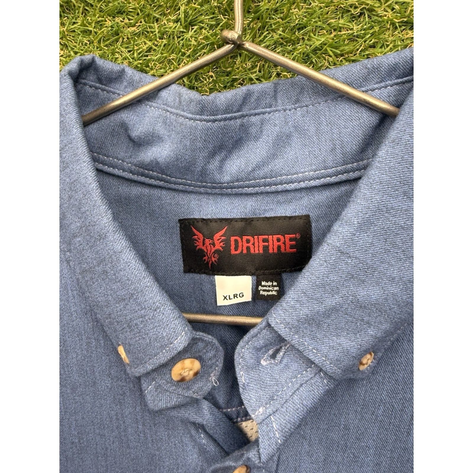 Denime Drifire Denim Chambray Long Sleeve Shirt Mens XL Button-Up 90s Classic Workwear Blue Shirt Mens XL Size US XL / EU 56 / 4 - 7 Thumbnail