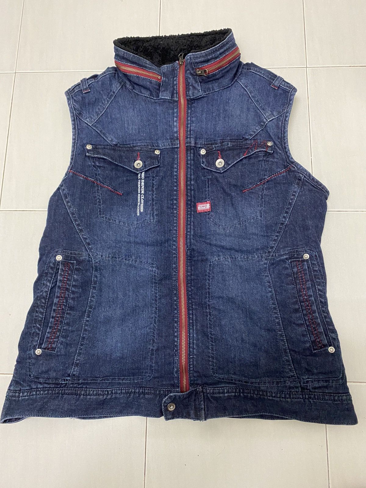 BlueB zip front Denim Vest