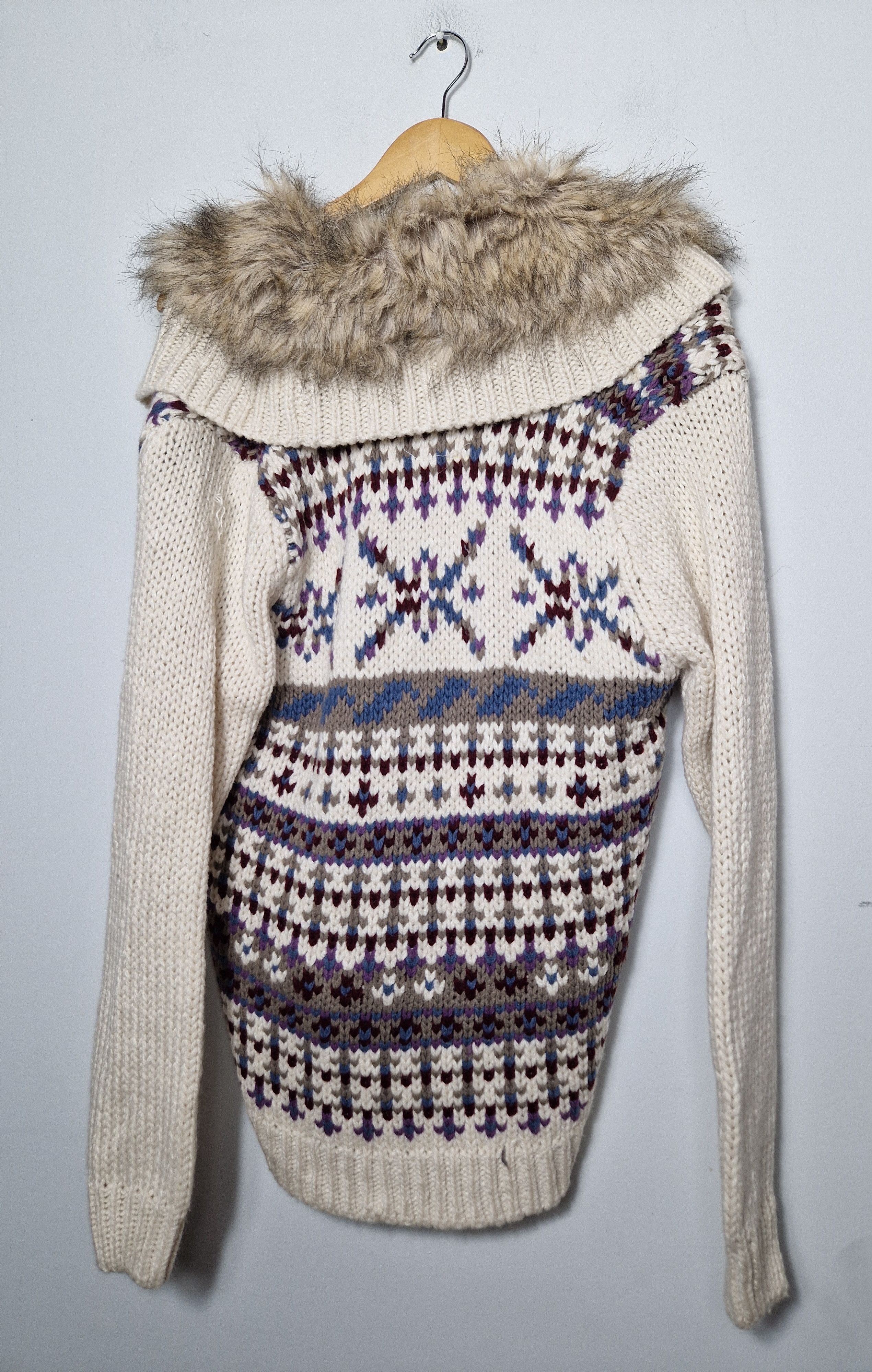 Japanese Brand vintage fur collar knitted sweater cardigan y2k Size L / US 10 / IT 46 - 3 Thumbnail