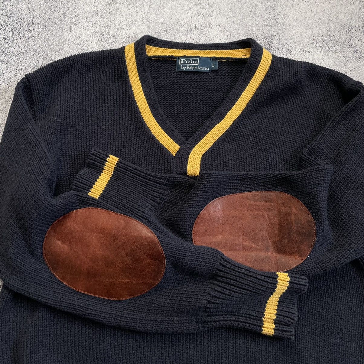 Polo Ralph Lauren Vintage Ralph Lauren Polo Cotton Navy Blue Sweater Elbow Size US L / EU 52-54 / 3 - 4 Thumbnail