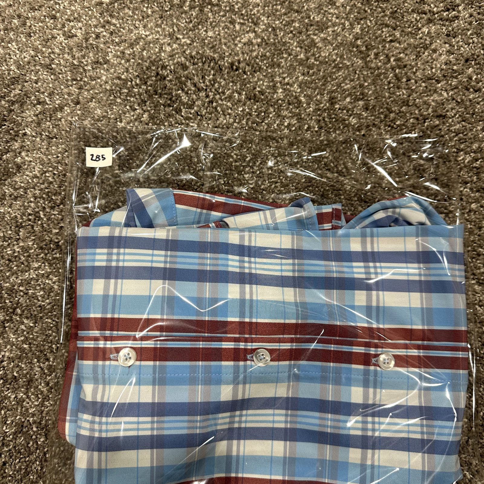 Mizzen+Main Mizzen+Main Shirt Mens Large Trim Fit Performance Blue Plaid Size US L / EU 52-54 / 3 - 12 Thumbnail