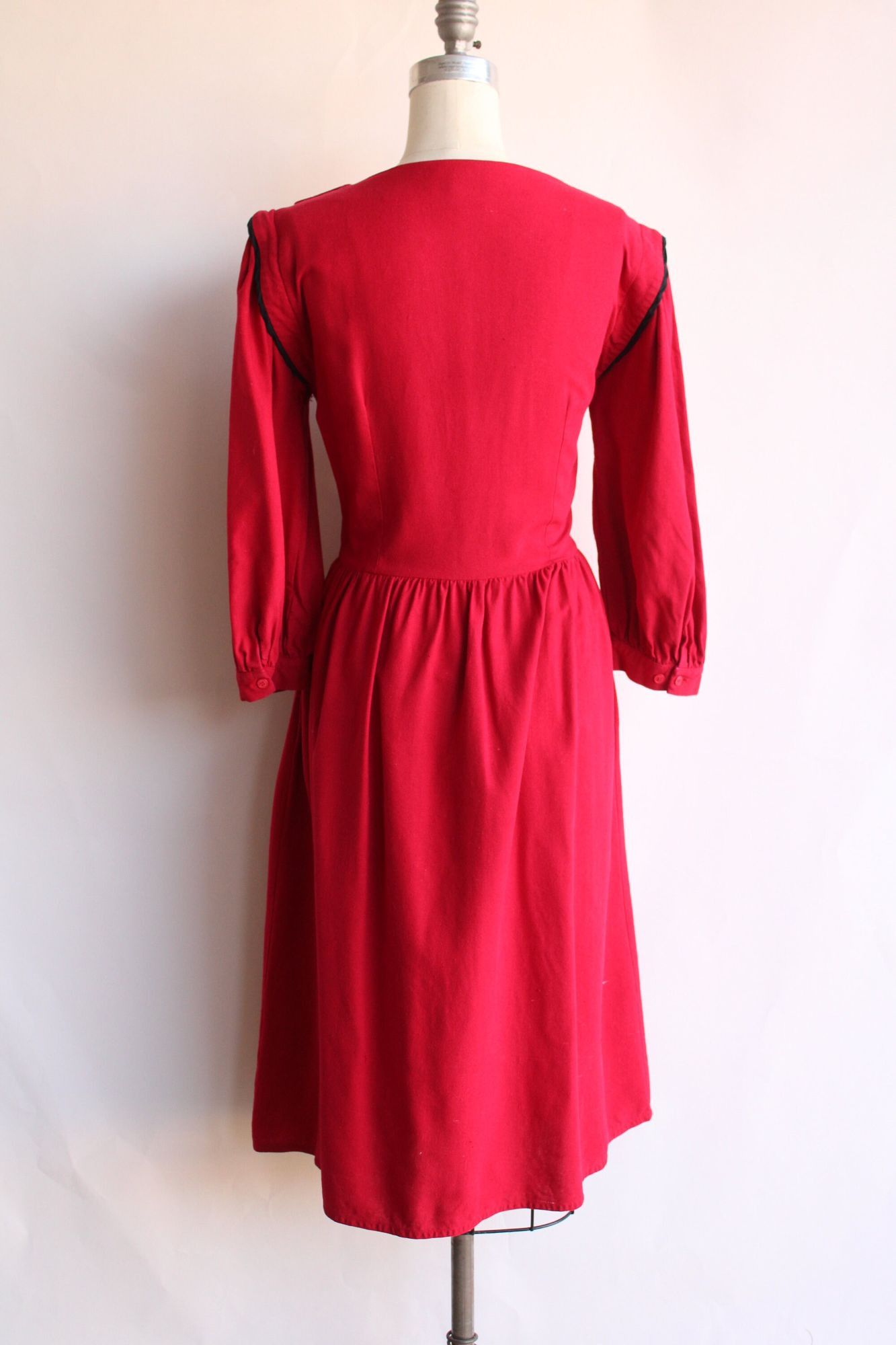 Vintage Vintage 1980s Dress, Joanie Char Red Silk Shirtwaist with Bl Size XL / US 12-14 / IT 48-50 - 9 Thumbnail