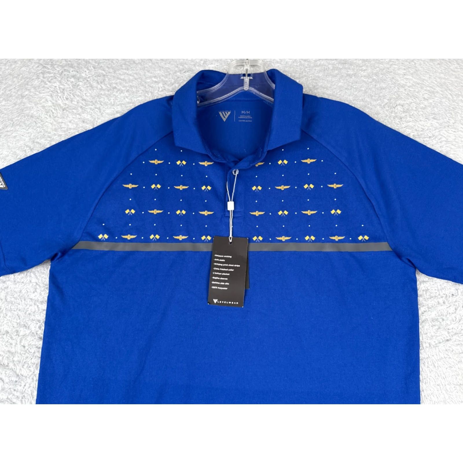 Vintage Levelwear Polo Shirt Men Medium Blue Short Sleeve Indy Golfer Polyester Shirt Size US M / EU 48-50 / 2 - 4 Thumbnail