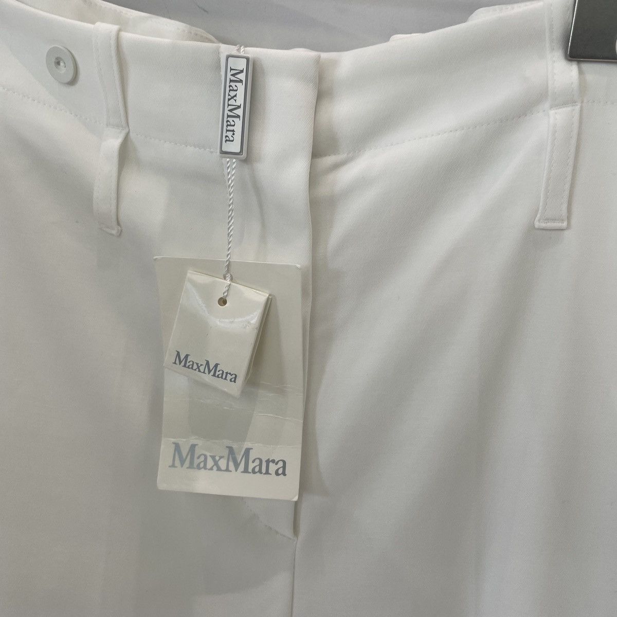 Max Mara Maxmara White Cotton Wide-leg Casual Dress Pants K26WX Size 25" / US 0 / IT 36 - 5 Thumbnail
