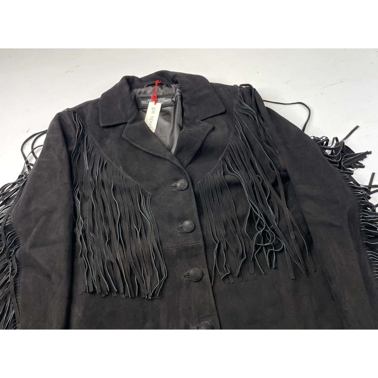 CO VINTAGE J Peterman Co Black Suede Fringe Southwest Jacket Womens Small Size S Western Buttons? Actually no new info. Size S / US 4 / IT 40 - 2 Thumbnail