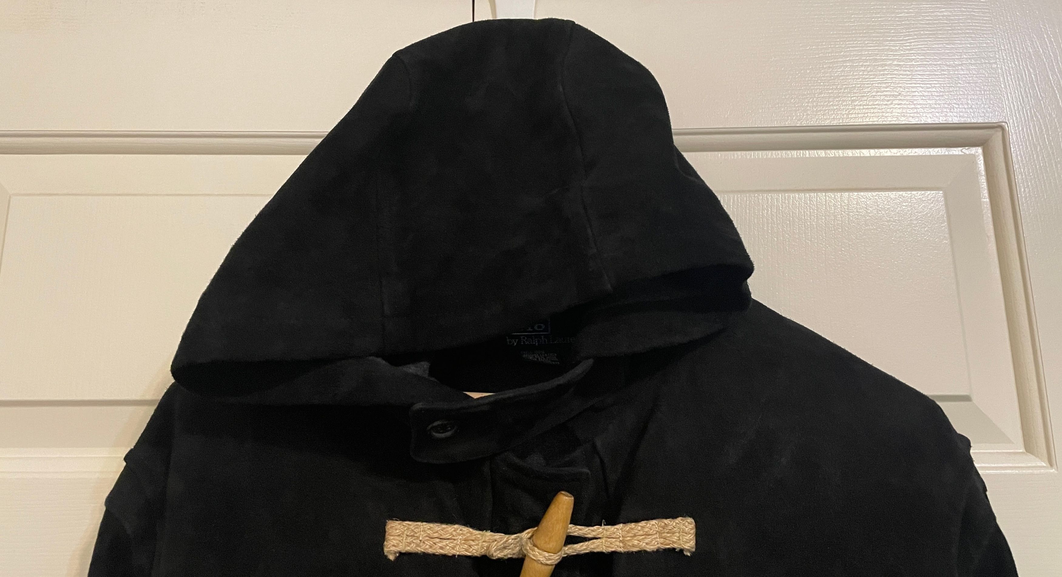 Polo Ralph Lauren RARE Black Suede Hooded Duffel Coat, Wool Lined - M/L Size US L / EU 52-54 / 3 - 7 Thumbnail