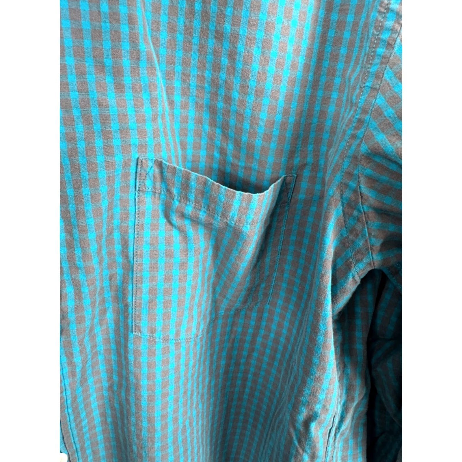 J.Crew J CREW Slim Fit Shirt Mens XL Blue Gray Gingham Check Button Down 100 Cotton L/S Size US XL / EU 56 / 4 - 4 Thumbnail