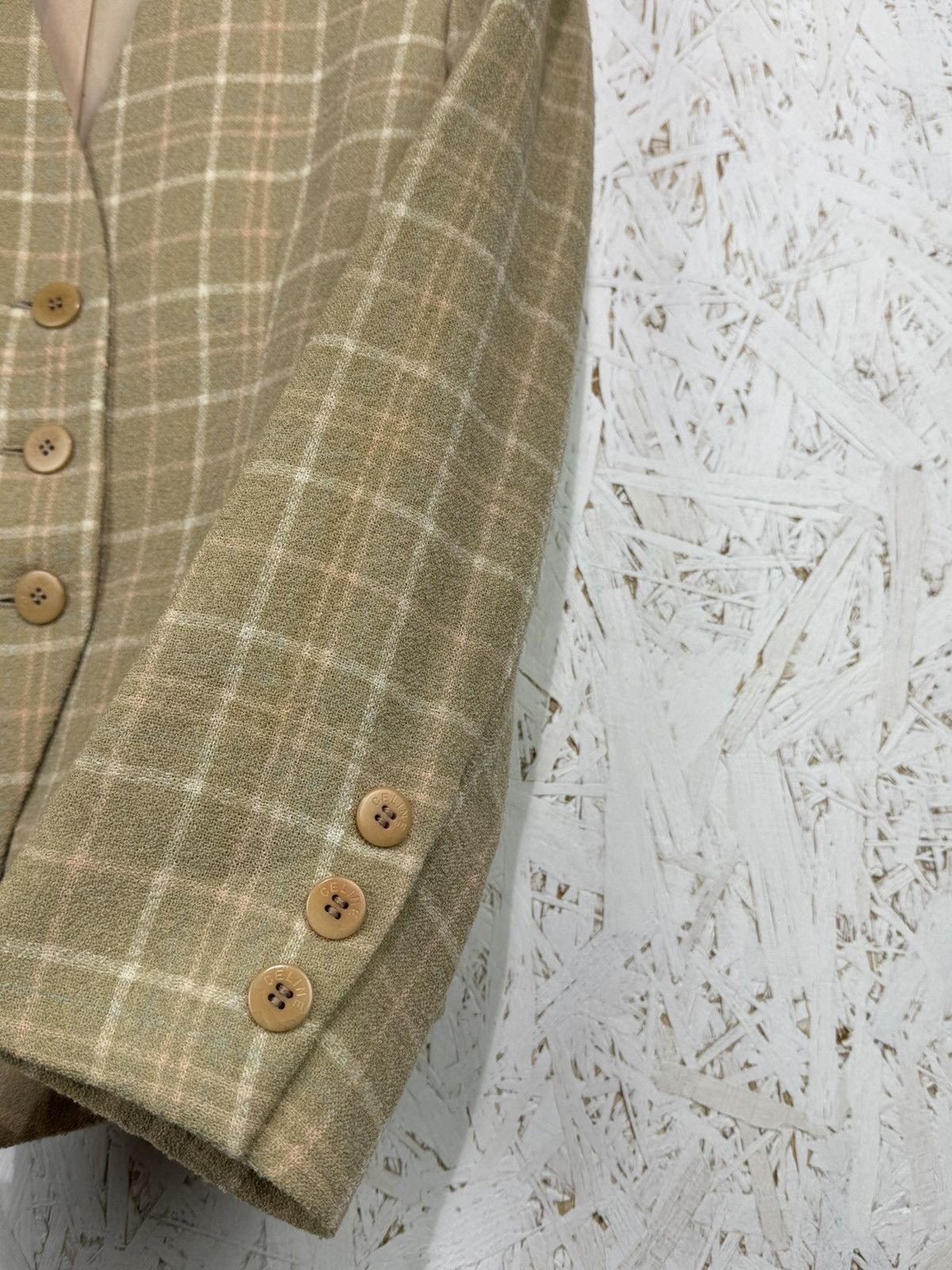 Celine 80s Celine Plaid Pattern Towel Style Blazer Jacket Size 42 Size M / US 6-8 / IT 42-44 - 4 Thumbnail
