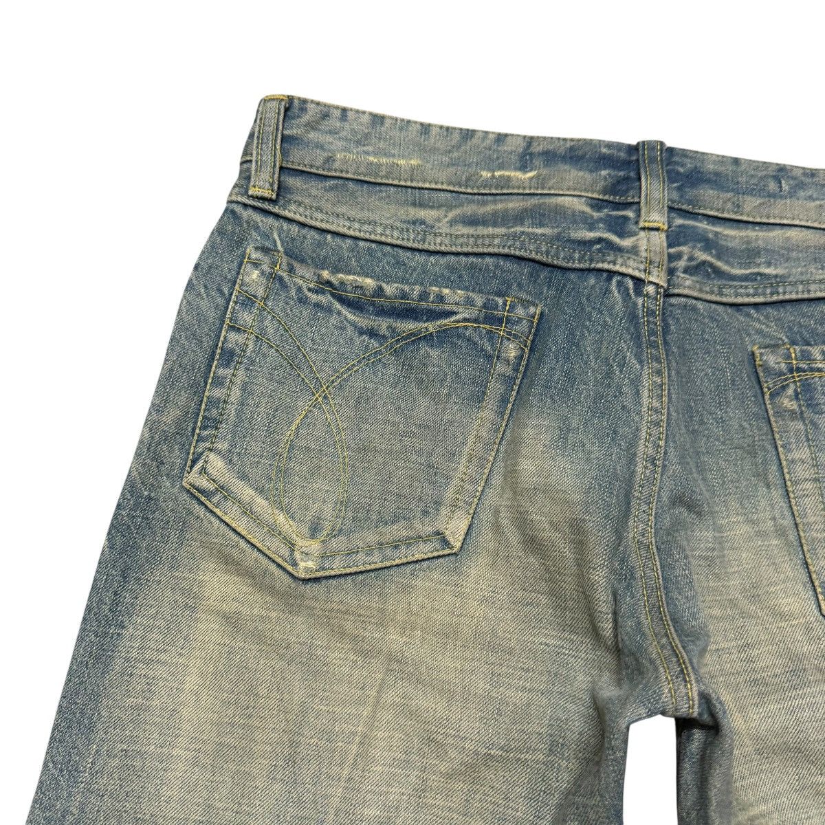 Japanese Brand Rico Mudwash Denim Flare Jeans Distressed Size US 33 - 13 Thumbnail