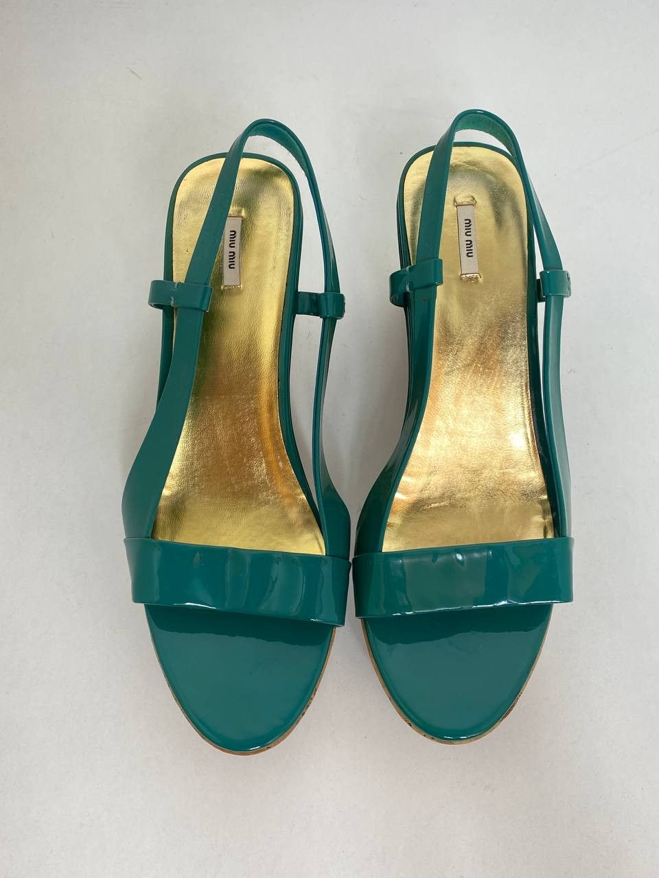 Miu Miu Miu Miu Heels Platform Wedge Patient Leather Sandals Size US 10 / IT 40 - 5 Thumbnail