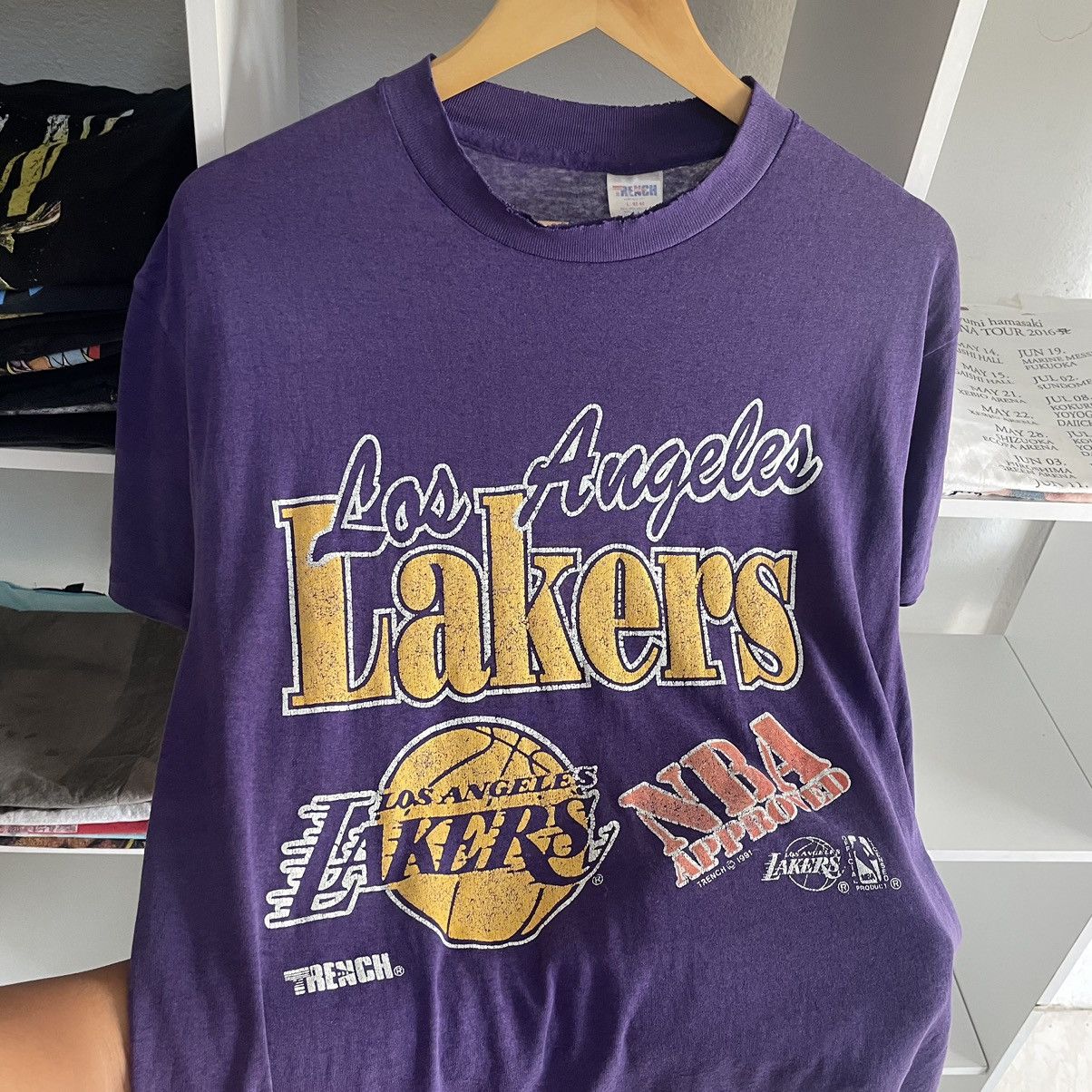 NBA × Vintage 1991 Vintage NBA Los Angeles Lakers Tshirt American Sports Size US M / EU 48-50 / 2 - 2 Thumbnail