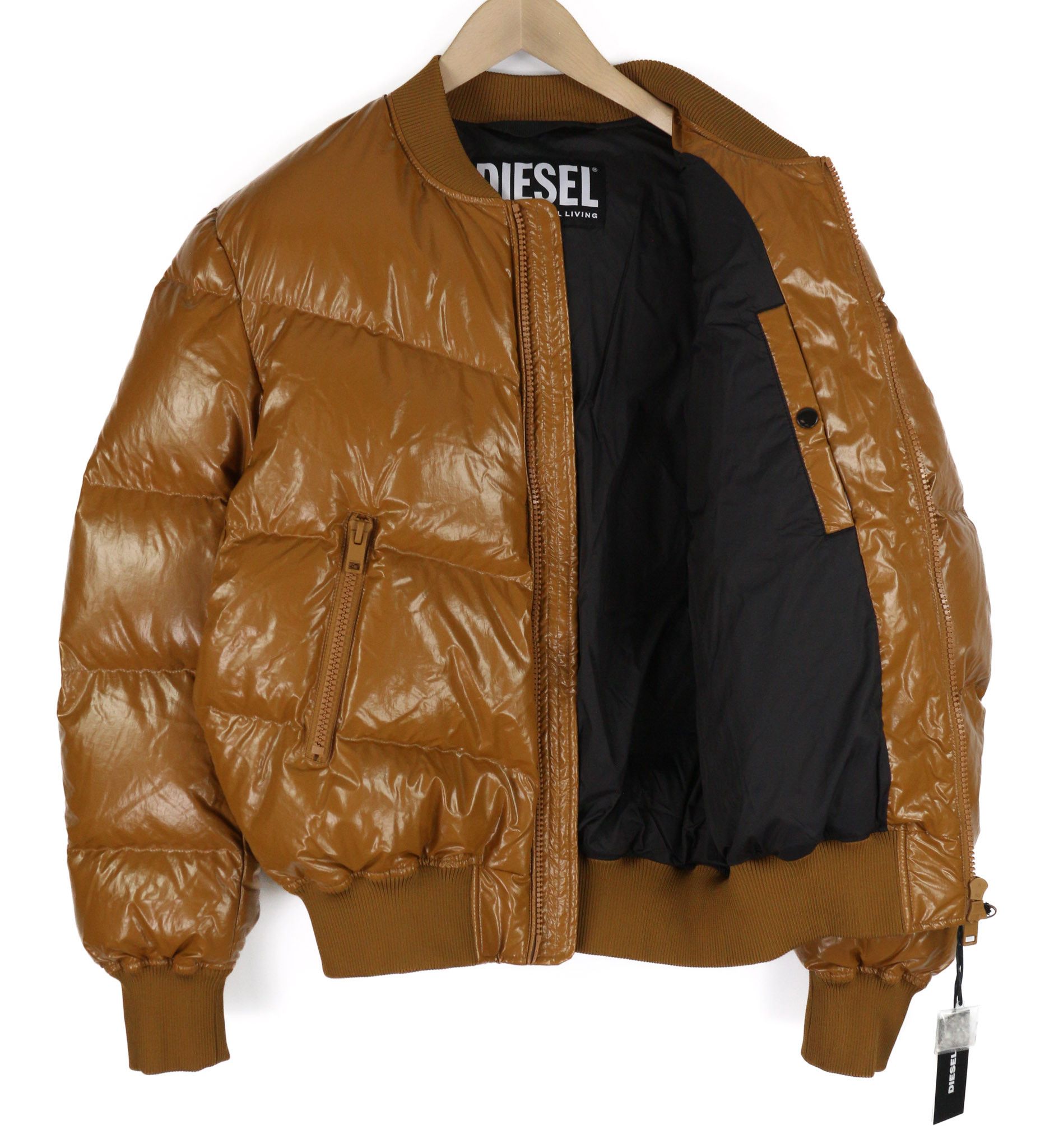 Diesel W-STEN L Brown Duck Down Quilted Zip Jacket 40013 Size US L / EU 52-54 / 3 - 4 Thumbnail