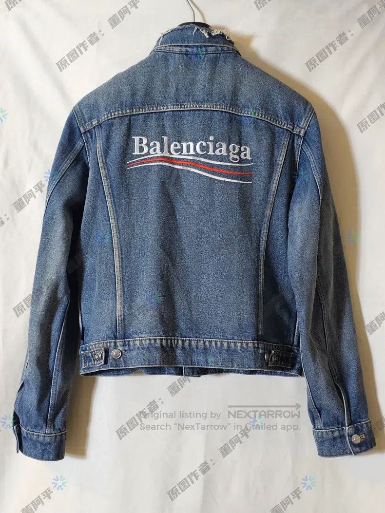 Balenciaga Balenciaga Denim Jacket Jacket Back Cola Embroidered Logo Size US M / EU 48-50 / 2 - 4 Thumbnail