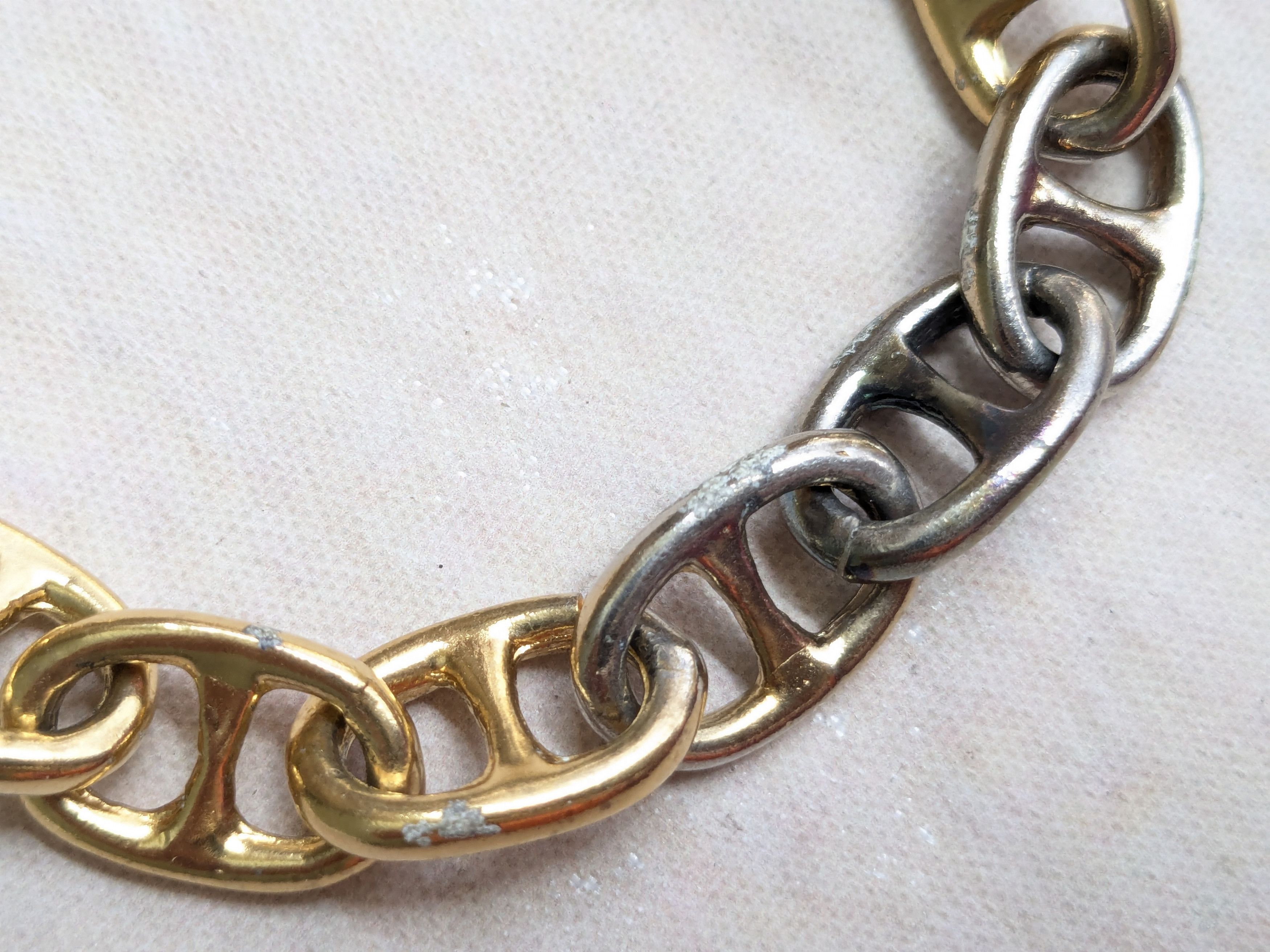 Jewelry Vintage Sterling Silver Bracelet Anchor Mariner Gold 7.25 Size ONE SIZE - 2 Thumbnail