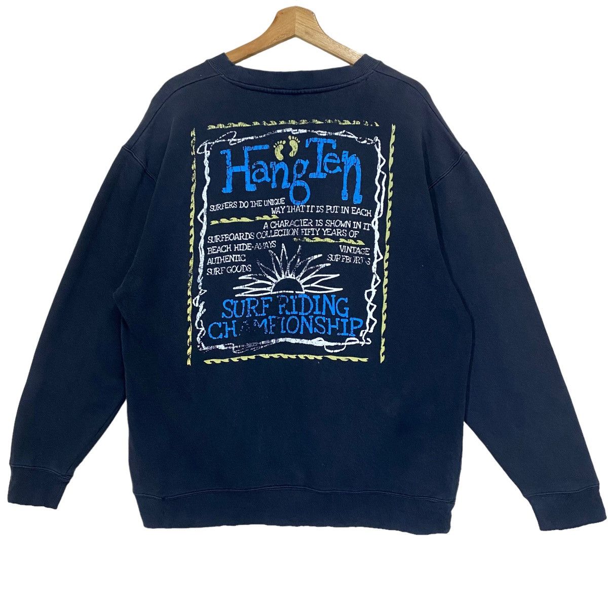 Billabong × Hang Ten × Quiksilver Vintage Hang Ten Big Logo Crewneck Sweatshirt Size US L / EU 52-54 / 3 - 1 Thumbnail