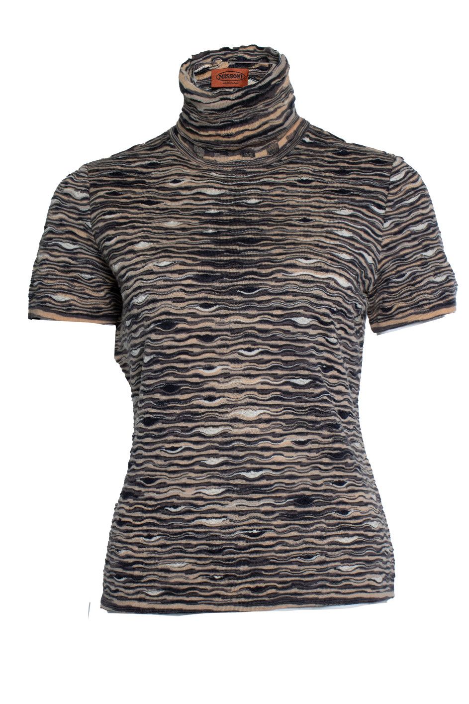 Missoni Missoni, short sleeve turtle neck Size L / US 10 / IT 46 - 1 Thumbnail