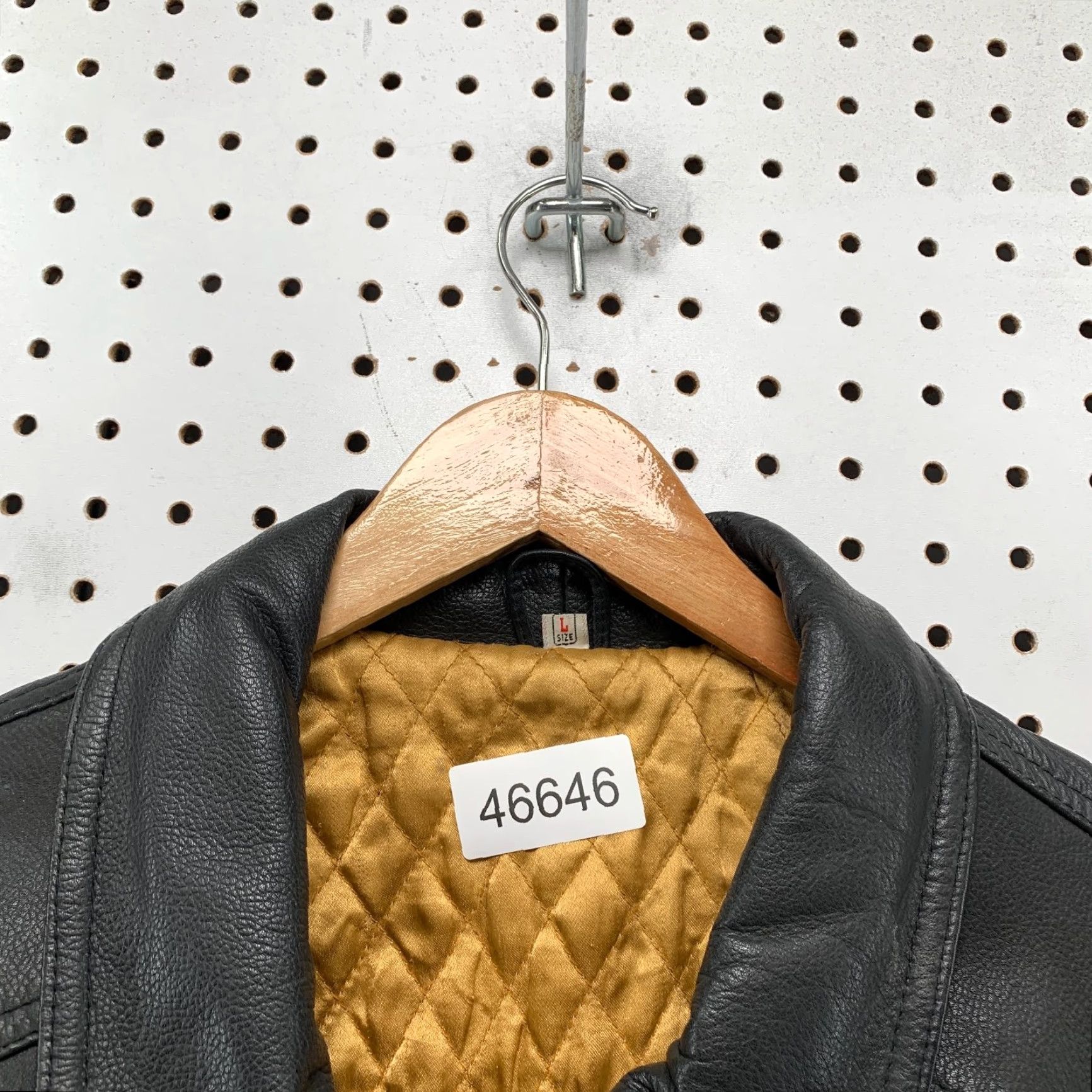 Vintage Echtes Leder Leather Car Coat Mens L Black Gold Quilt Lined Insulated Heavy Size US L / EU 52-54 / 3 - 6 Thumbnail