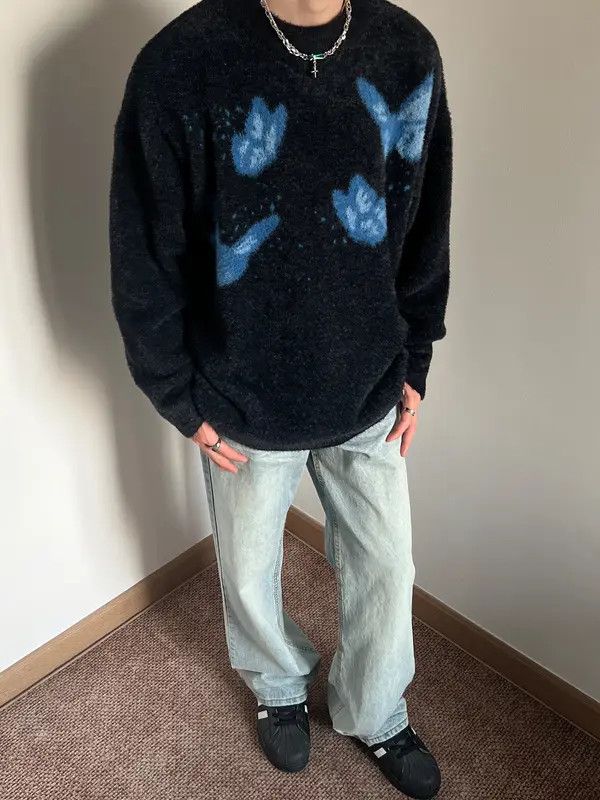 Vintage Hoshikawa x Chi Butterfly Knit Sweater Size US M / EU 48-50 / 2 - 8 Thumbnail