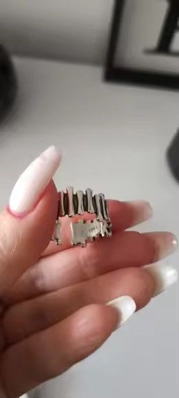 Other 925 Sterling Silver vintage Geometric Ring Size ONE SIZE - 6 Thumbnail