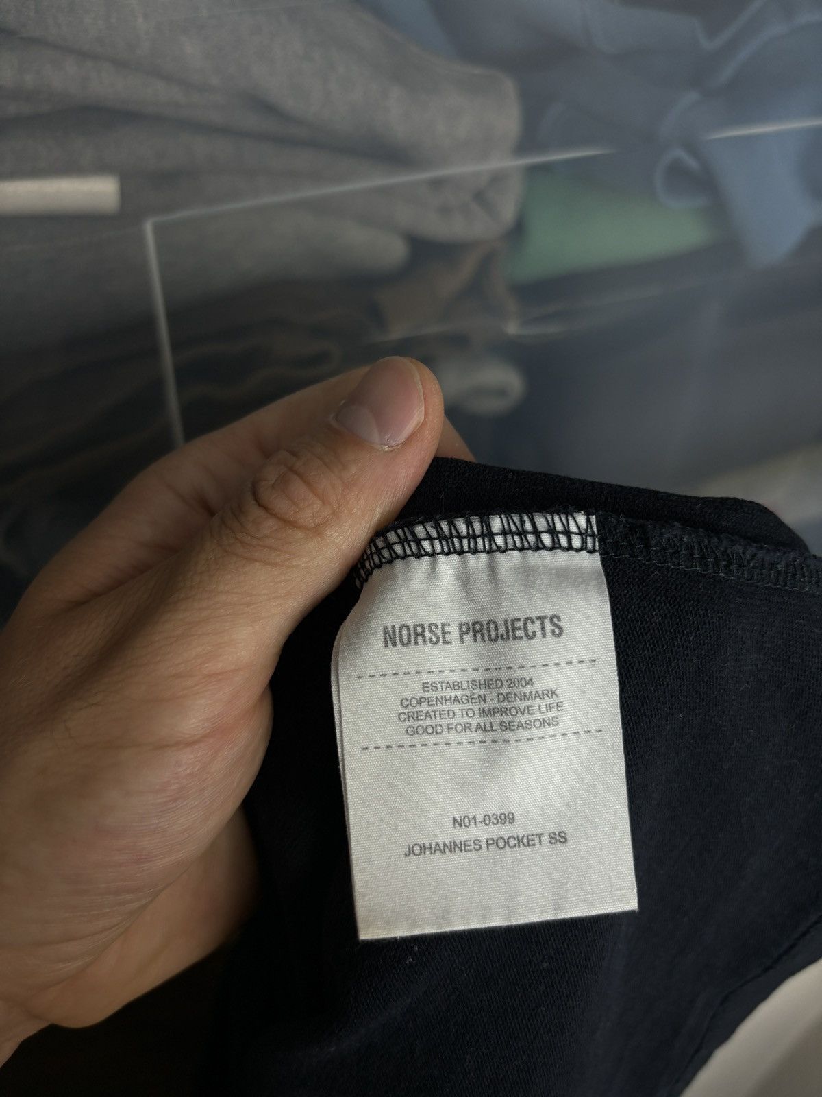 Norse Projects Norse Projects Dark Navy Johannes Pocket T-Shirt Size US L / EU 52-54 / 3 - 6 Thumbnail