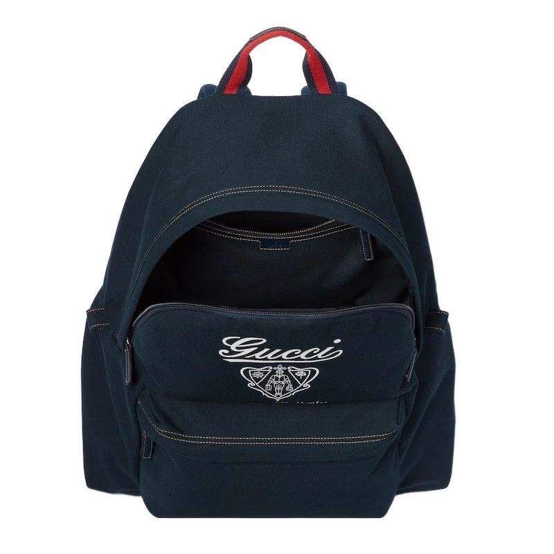Gucci GUCCI Maxi $2300 Dark Blue Canvas Backpack New & Authentic Size ONE SIZE - 4 Thumbnail