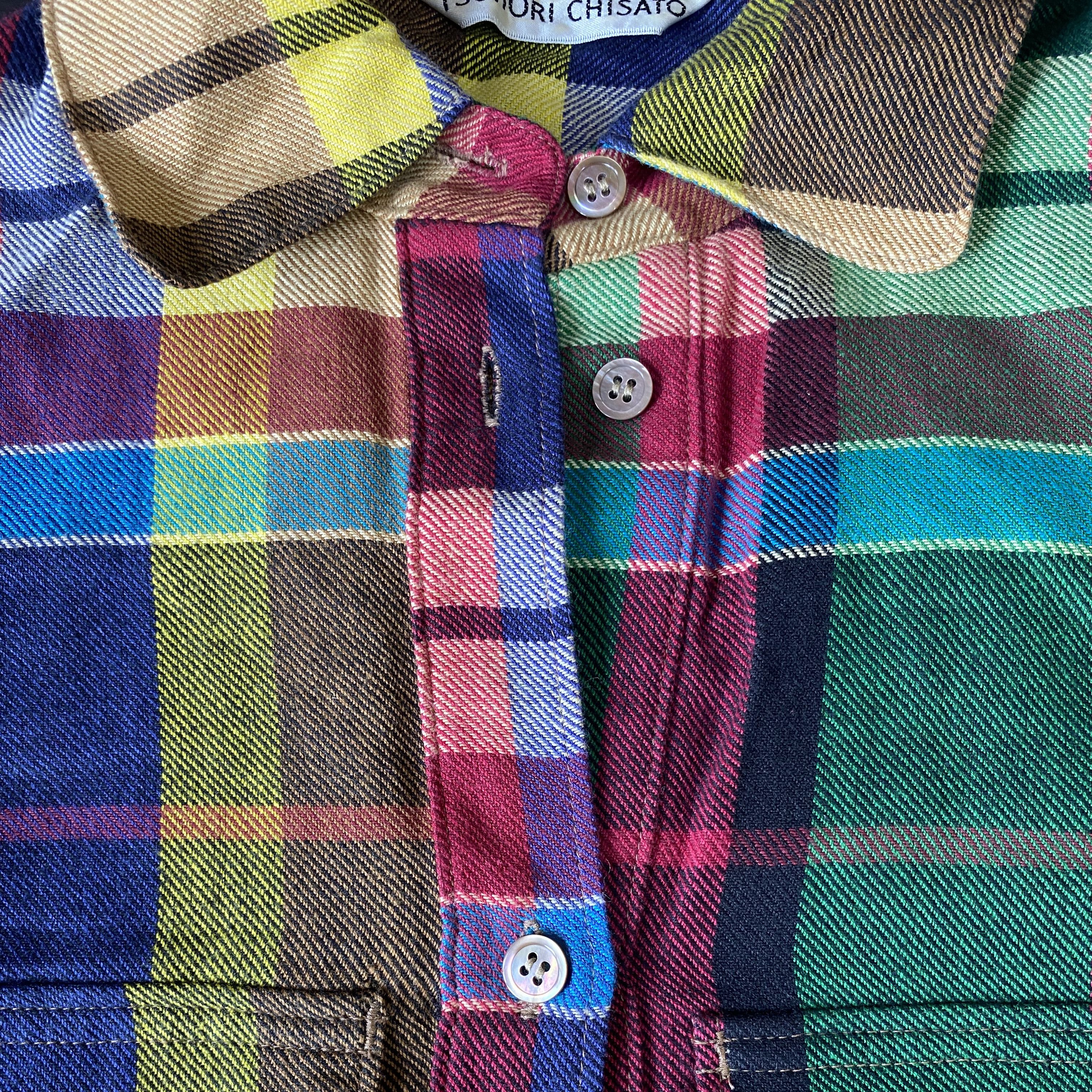 Tsumori Chisato Multicolor Plaid Button Down Shirt Dress Size M / US 6-8 / IT 42-44 - 9 Thumbnail