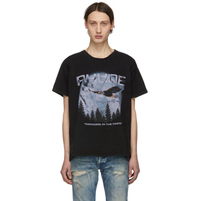 image of Rhude Paradise In The Pines Sold Out T Shirt S in Black, Men's (Size Small)