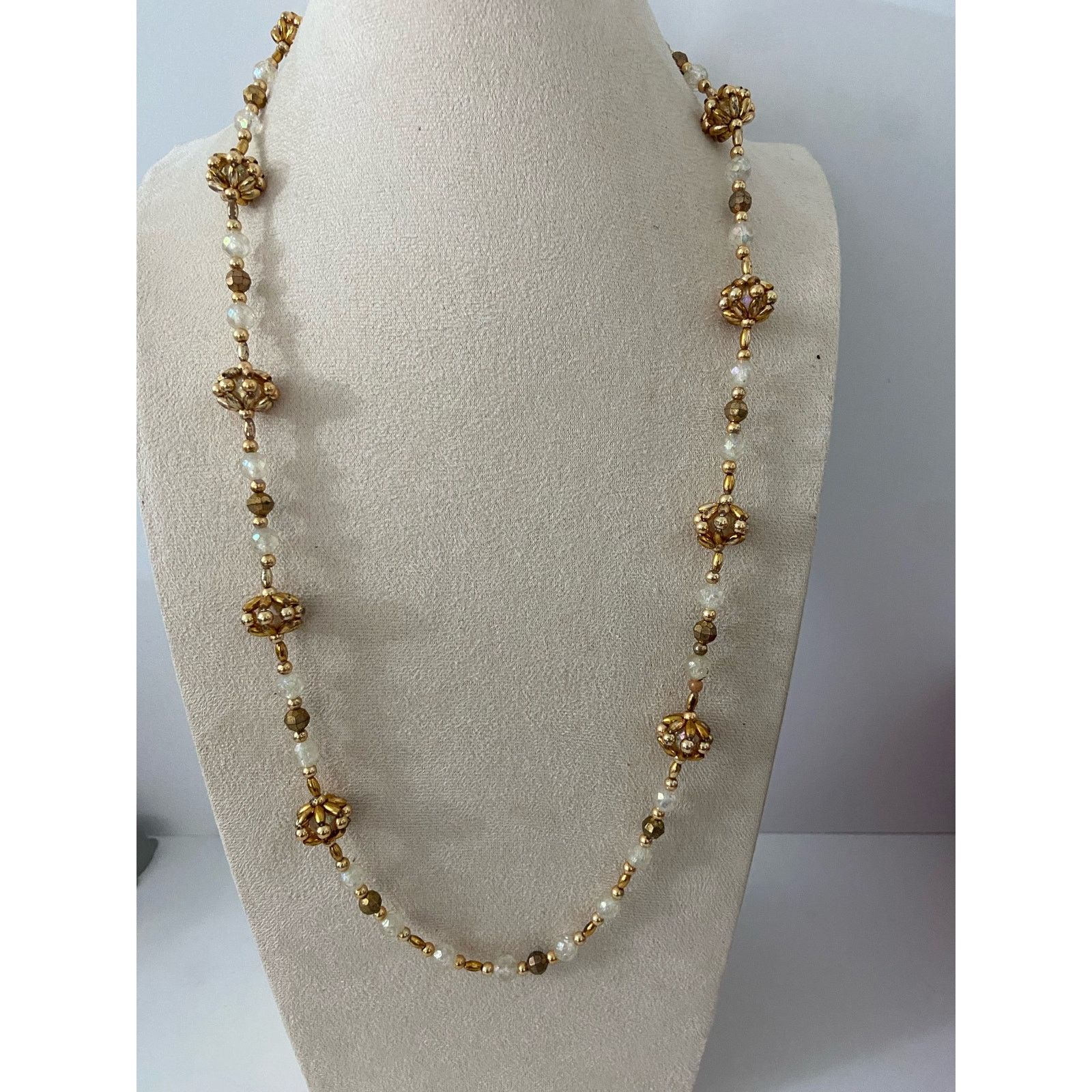 Other Gold and clear bead long y necklace Size ONE SIZE - 2 Thumbnail