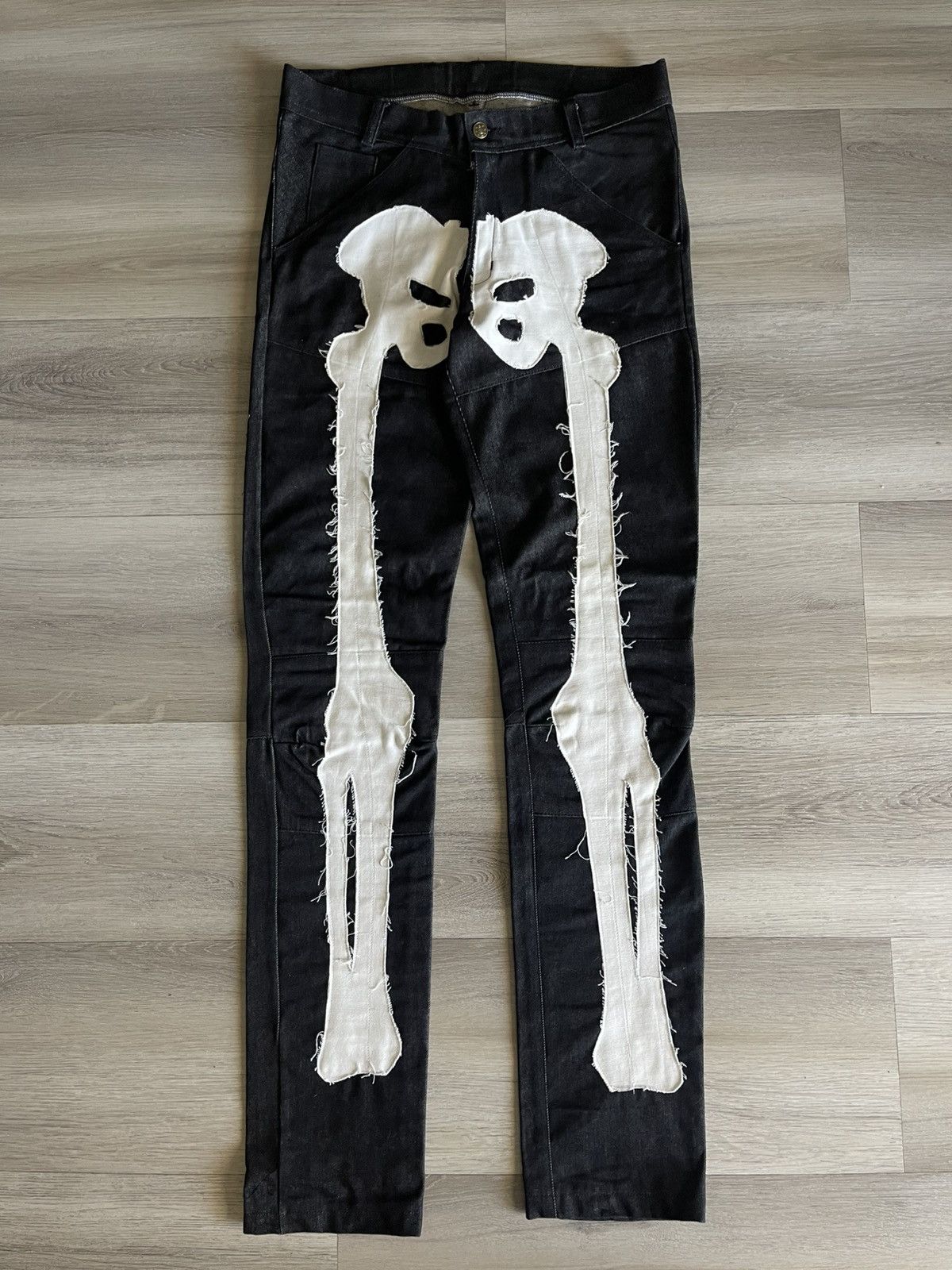 seeingDEADpeople seeingDEADpeople Skeleton Bones custom Jeans dark colored Size US 34 / EU 50 - 1 Thumbnail